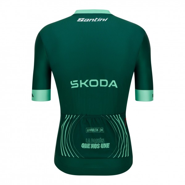 Abbigliamento uomo Santini Vuelta España Verde Maglia 2024 Abbigliamento uomo Santini Vuelta España Verde Maglia 2024