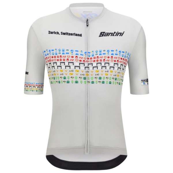 Abbigliamento uomo Zurigo 2024 Maglia Santini UCI Masters World Champion - Grigio