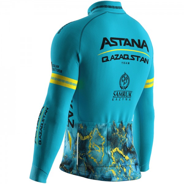 Abbigliamento uomo Maglia a maniche lunghe Biemme Astana Qazaqstan 2024 Abbigliamento uomo Maglia a maniche lunghe Biemme Astana Qazaqstan 2024
