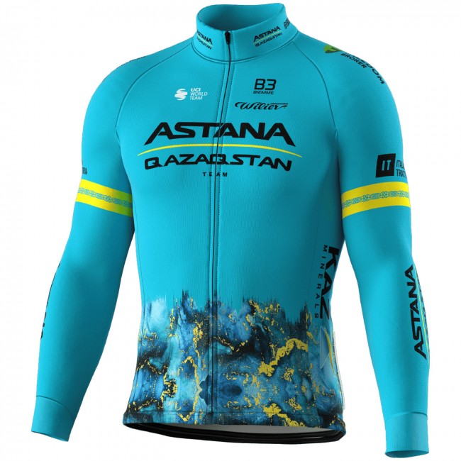 Abbigliamento uomo Maglia a maniche lunghe Biemme Astana Qazaqstan 2024 Abbigliamento uomo Maglia a maniche lunghe Biemme Astana Qazaqstan 2024