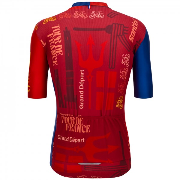 Abbigliamento Uomo Santini Tour de France 2024 Maglia Bologna
