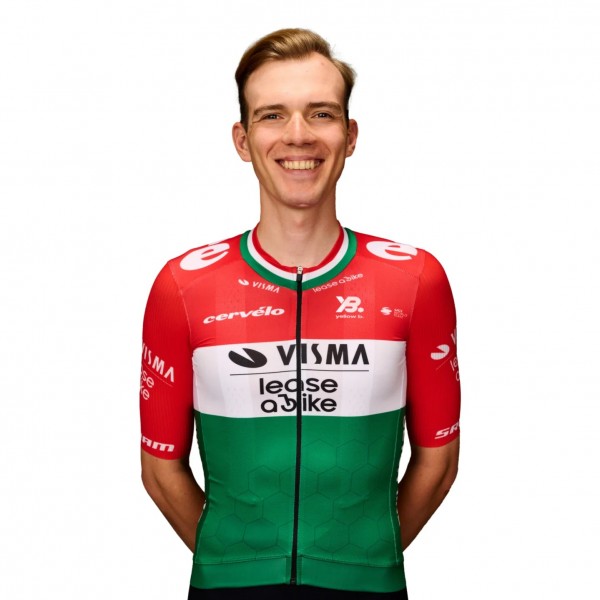 Abbigliamento Uomo Maglia Team Visma Lease a Bike 2025 - Campione Ungherese