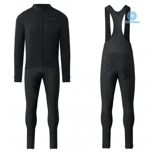 Completo Ciclismo 2020 Specialized nero Squadre thermique Maglia Ciclismo Manica Lunga e Salopette Lunga