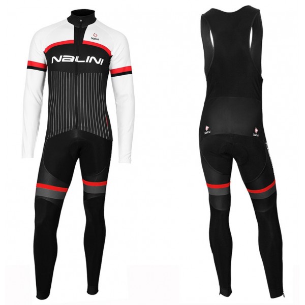 Completo Ciclismo 2020 Nalini Thebe nero-bianca Squadre Maglia Ciclismo Manica Lunga e Salopette