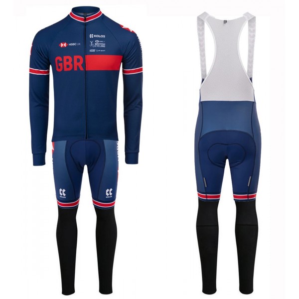 Completo Ciclismo 2020 Kalas GBR Country blu Squadre Maglia Ciclismo Manica Lunga e Salopette