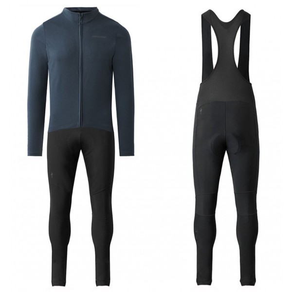 Completo Ciclismo 2020 Specialized Gris-blu Squadre Maglia Ciclismo Manica Lunga e Salopette