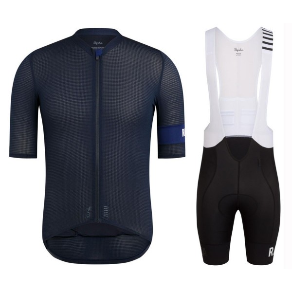 Completo Ciclismo 2020 Rapha Pro nero-blu MSquadre abbigliamento Bici Completo Maglia Ciclismo Corta e Salopette