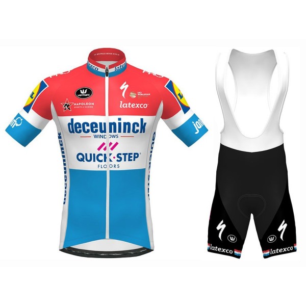 Completo Ciclismo 2020 Quick-Step Luxembourg Champion MSquadre abbigliamento Bici Completo Maglia Ciclismo Corta e Salopette