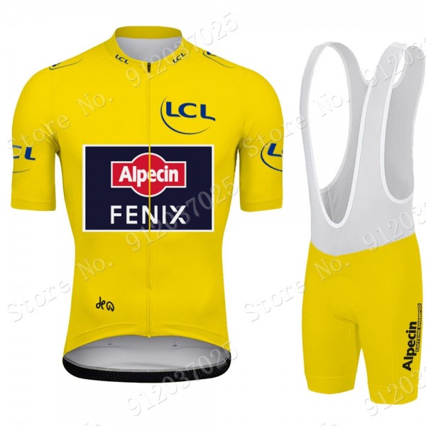 Yellow Alpecin Fenix Tour De France 2021 Team abbigliamento Bici Completo Maglia Ciclismo Corta e Salopette QkZkVp