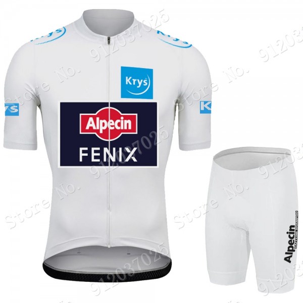 White Alpecin Fenix Tour De France 2021 Team abbigliamento Bici Completo Maglia Ciclismo Corta e Salopette cCXX65