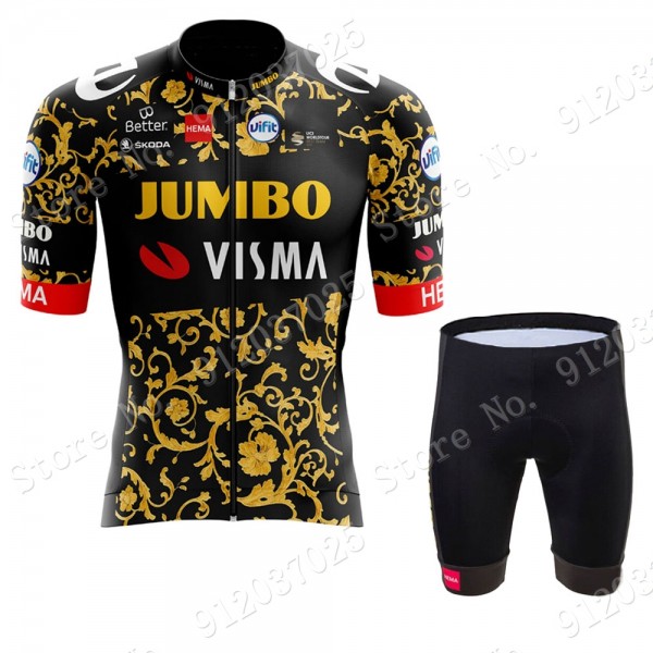 New Style Jumbo Visma 2021 Team abbigliamento Bici Completo Maglia Ciclismo Corta e Salopette L3aeQN