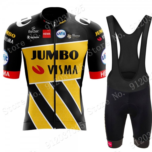 New Style Jumbo Visma 2021 Team abbigliamento Bici Completo Maglia Ciclismo Corta e Salopette aYZDJV