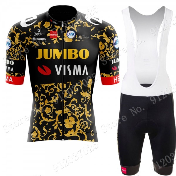 New Style Jumbo Visma 2021 Team abbigliamento Bici Completo Maglia Ciclismo Corta e Salopette mSCkwO