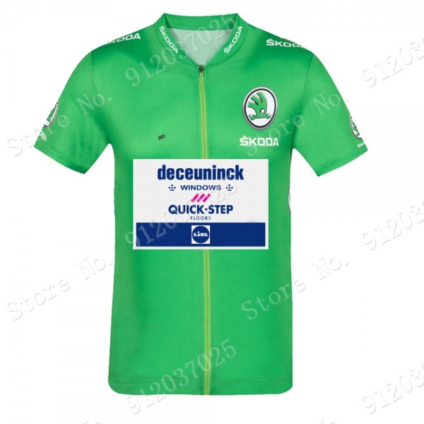 Green Deceuninck quick step Tour De France 2021 Team Maglia Ciclismo Manica Corta LHIAfr