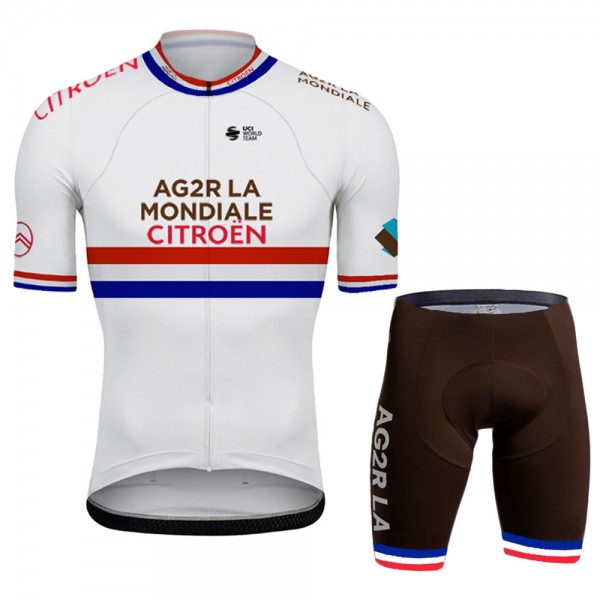 Ag2r France Champion Pro Team 2021 abbigliamento Bici Completo Maglia Ciclismo Corta e Salopette HcY9mp
