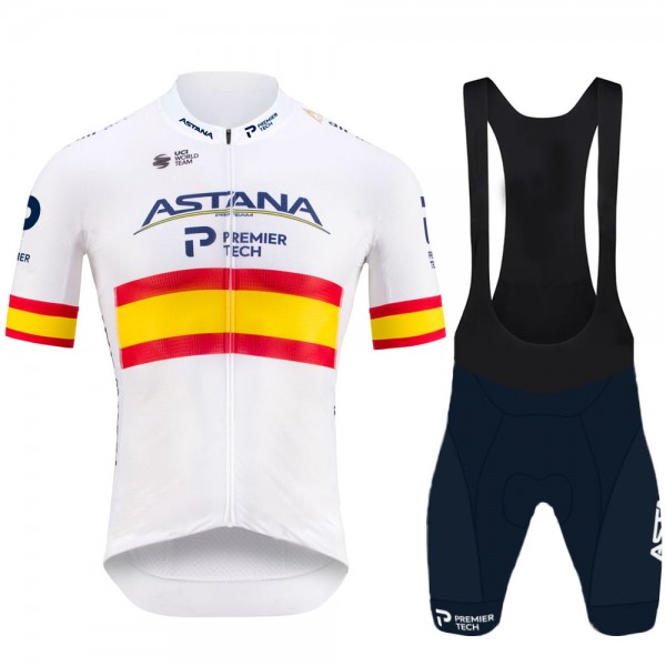 Spanish Astana Pro 2021 Team Maglia Ciclismo Manica Corta + Salopette Ciclismo bpuNBt