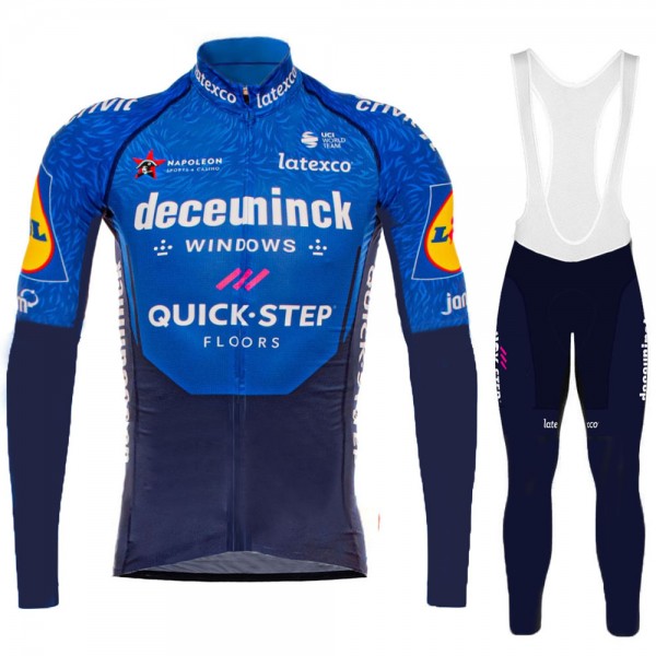 2021 Deceuninck quick step Pro Team Abbigliamento Maglia Ciclismo Manica Lunga e Salopette Lunga 9SHQuw