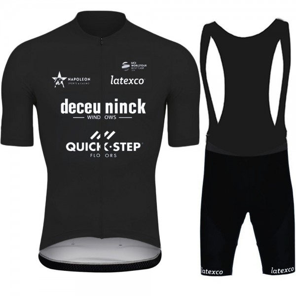 2021 Deceuninck quick step Black Pro Team abbigliamento Bici Completo Maglia Ciclismo Corta e Salopette IslJG9