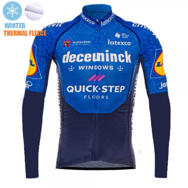 2021 Winter Fleece Deceuninck quick step Pro Team Maglie Ciclismo Manica Lunga KFwT87