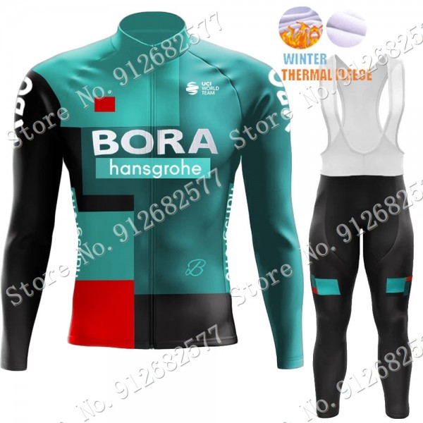 2022 Winter Bora Hansgrohe Pro Team Abbigliamento Ciclismo Maglia Ciclismo Manica Lunga e Salopette Lunga mihuh