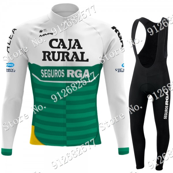 2022 Caja Rural Pro Team Abbigliamento Ciclismo Maglia Ciclismo Manica Lunga e Salopette Lunga 3qxZs