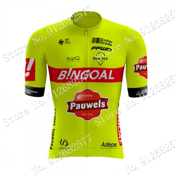 2022 Team bingoal WALLONIE BRUXELLES Maglia Ciclismo Manica Corta 8NIIp
