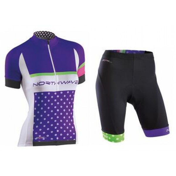 Northwave Donne pourpre Squadre Pro abbigliamento Bici Completo Maglia Ciclismo Corta e Pantaloncini 29858-CS