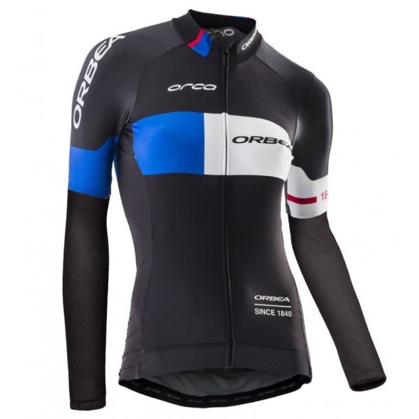 2016 Orbea Pro Donne nero -blu Maglie Ciclismo Manica Lunga 79213-NV