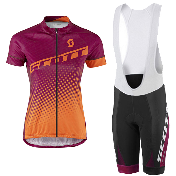 2017 Scott Donne arancia violett Nuovo abbigliamento Ciclismo Completo Maglia Ciclismo Corta e Salopette 19087-UM