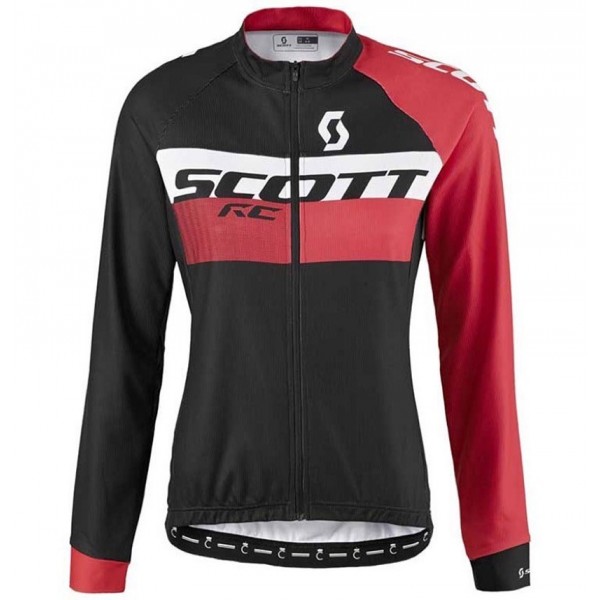 2016 Scott RC nero -Rosso Donne Maglie Ciclismo Manica Lunga 43452-IJ