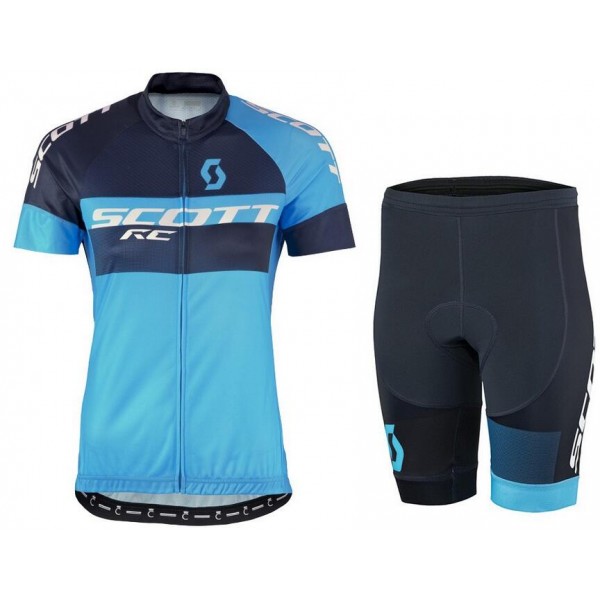2016 Scott RC Pro nero blu Donne Nuovo abbigliamento Bici Completo Maglia Ciclismo Corta e Pantaloncini 95784-QV