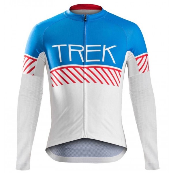 2016 Bontrager Trek Specter Jahrgang bianco -blu Maglie Ciclismo Manica Lunga 31782-AS