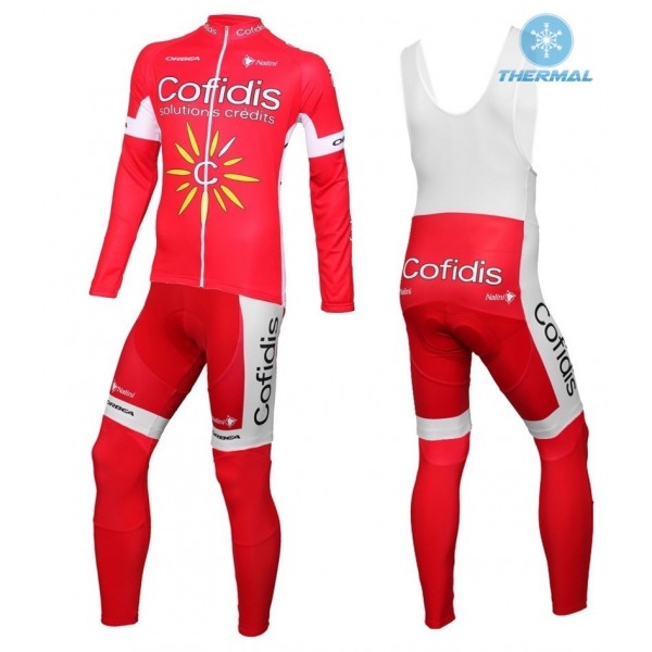 2016 Cofidis Team Thermo Squadre Pro Abbigliamento Ciclismo Maglia Ciclismo Manica Lunga e Salopette Lunga 47165-VM