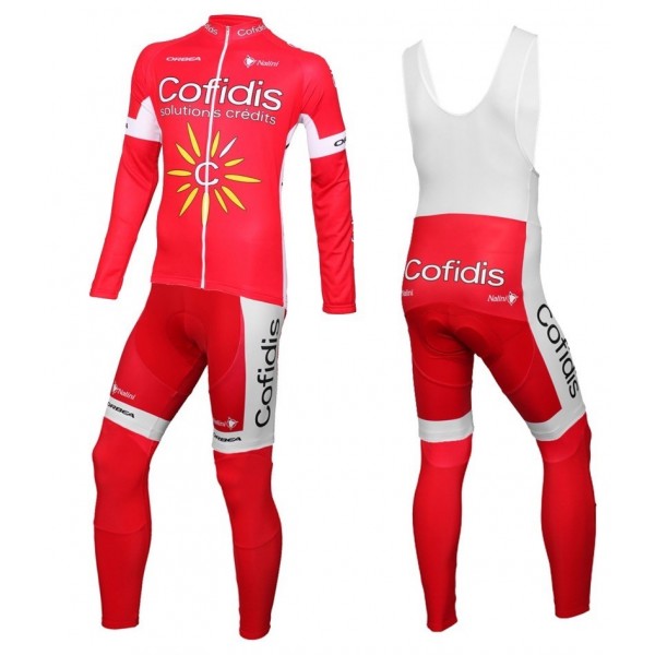2016 Cofidis Team Squadre Pro Abbigliamento Ciclismo Maglia Ciclismo Manica Lunga e Salopette Lunga 84696-XC