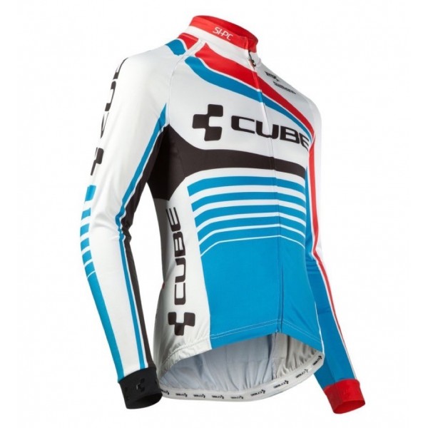 2016 Cube Teamline bianco -blu Maglie Ciclismo Manica Lunga 10779-EI