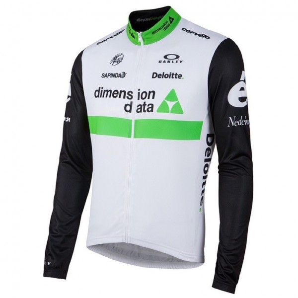 2016 Team Dimension Date bianco Maglie Ciclismo Manica Lunga 71854-IR