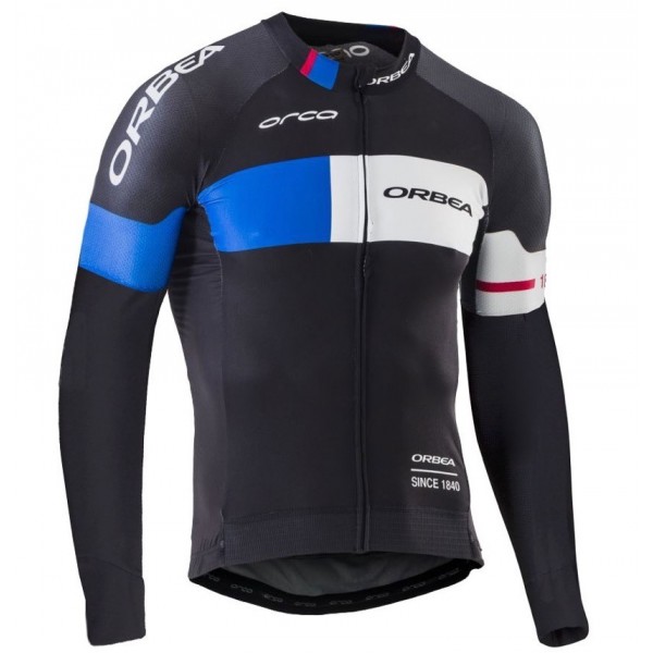 2016 Orbea Team Pro nero -blu Maglie Ciclismo Manica Lunga 83763-IE