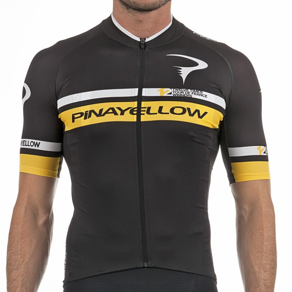 2017 Pinarello 12th Tour de France Maglia Ciclismo Manica Corta - nero giallo 13895-UH