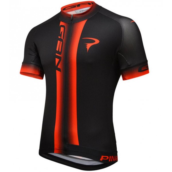2016 Pinarello Gan Maglia Ciclismo Manica Corta nero Rosso 83282-DU
