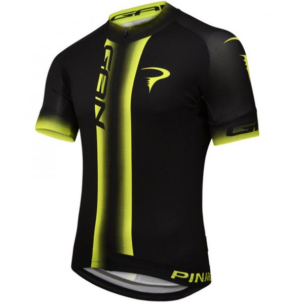 2016 Pinarello Gan Maglia Ciclismo Manica Corta nero giallo 83795-HM