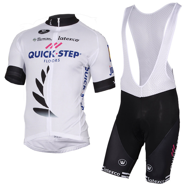 Quick Step 2017 bianco Nuovo abbigliamento Ciclismo Completo Maglia Ciclismo Corta e Salopette 48868-OF