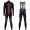 2016 Santini VEGA nero -Rosso Squadre Pro Abbigliamento Ciclismo Maglia Ciclismo Manica Lunga e Salopette Lunga 24856-DA