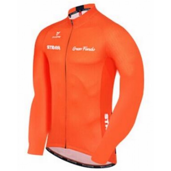 2016 Strava Maglie Ciclismo Manica Lunga arancia 16417-RJ