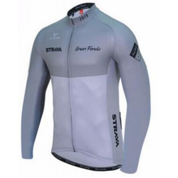 2016 Strava Maglie Ciclismo Manica Lunga gris 55323-XR