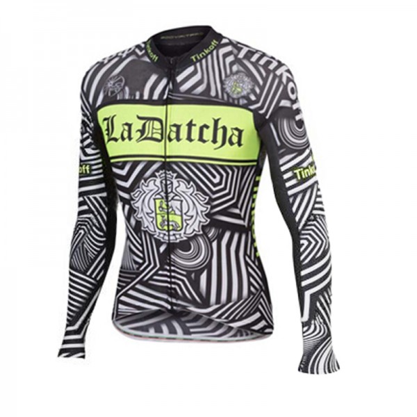 2016 Tinkoff Saxo Bank Fluo Yellow Maglia Ciclismo Manica Lunga 11026-WO