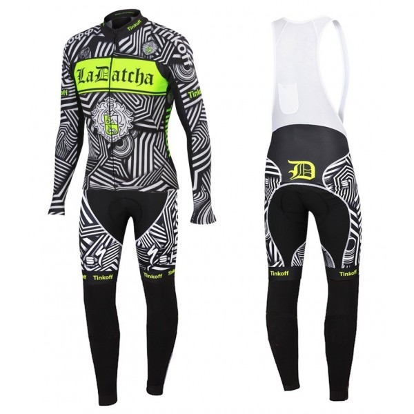 2016 Tinkoff Training nero Squadre Pro Abbigliamento Ciclismo Maglia Ciclismo Manica Lunga e Salopette Lunga 91697-CZ