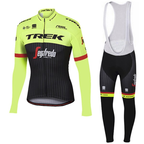 Trek Segafredo Pro 2017 giallo Abbigliamento Ciclismo Maglia Ciclismo Manica Lunga e Salopette Lunga 33174-KX