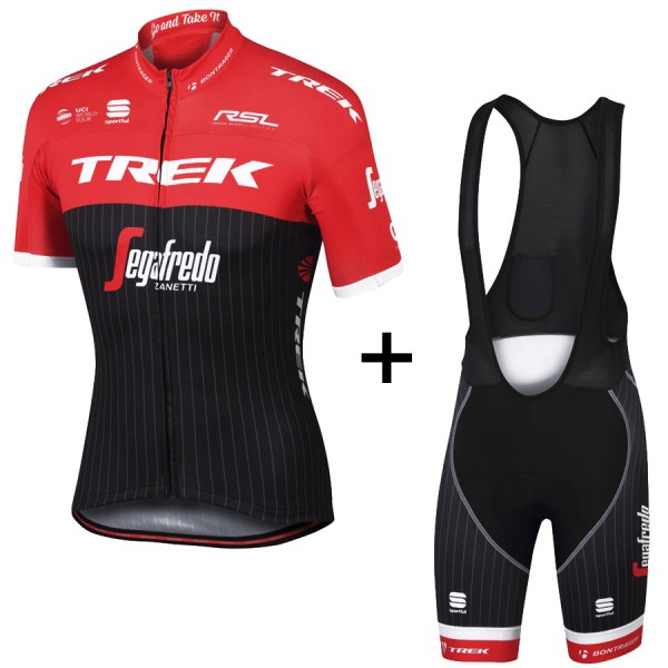 Trek Segafredo Pro 2017 Rosso abbigliamento Ciclismo Completo Maglia Ciclismo Corta e Salopette nero 60938-VK