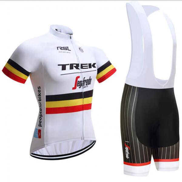 Trek Segafredo 2017 Nuovo abbigliamento Ciclismo Completo Maglia Ciclismo Corta e Salopette bianco 72126-IR