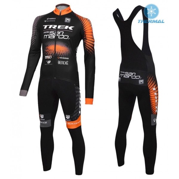 2016 Trek Selle San Marco Thermo Squadre Pro Abbigliamento Ciclismo Maglia Ciclismo Manica Lunga e Salopette Lunga 96185-FY
